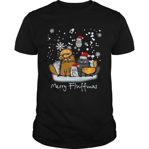 Merry Fluffmas cats funny shirt