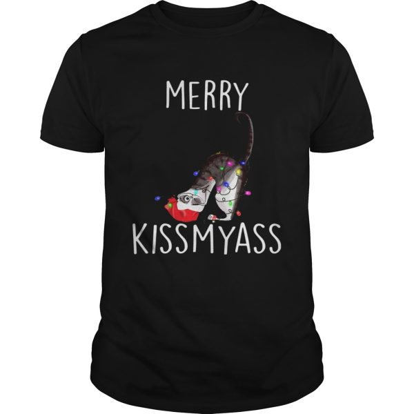 Merry Kissmyass Cat Christmas shirt