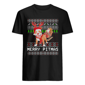 Merry Pitmas Ugly Christmas Pitbull Dog Funny Xmas Gift shirt