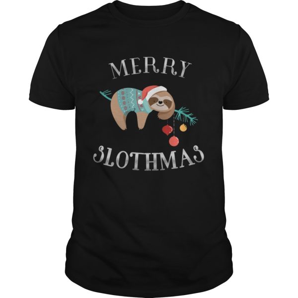 Merry Slothmas Funny Christmas for Sloth Lovers shirt L