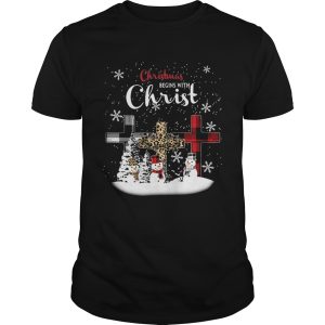 Merry christmas snowman leopard with christ 2020 shirt