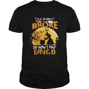 My Broom Broke So Now I Play Bingo Funny Sarcasm Shirt