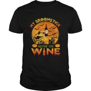 My BroomstickAwesome Run On Wine Moon Pumpkins Halloween shirt