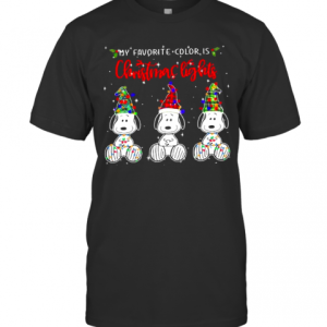 My Favorite Color Is Christmas Lights Snoopys Xmas T-Shirt