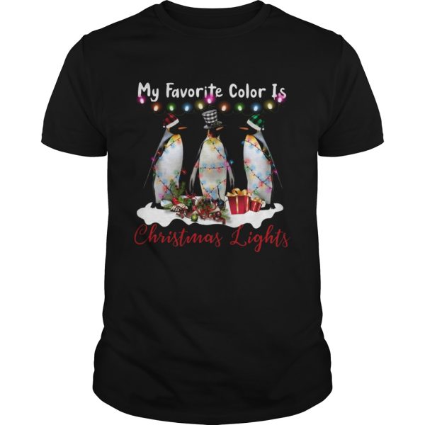 My Favorite Color Is Penguin Christmas Lights shirt