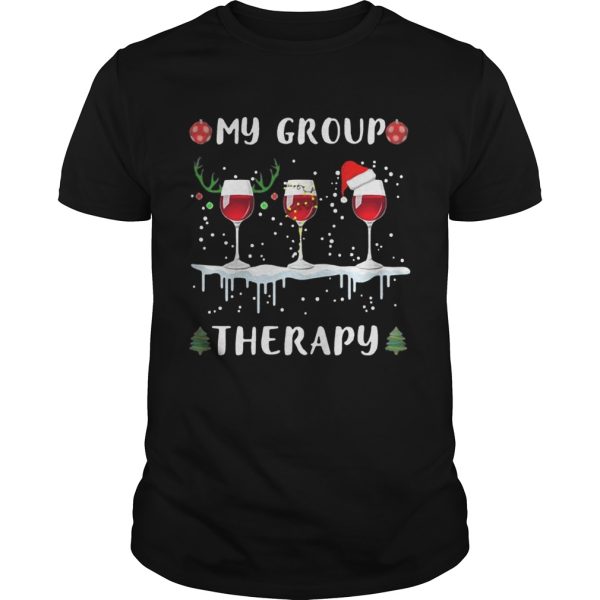 My group therapy wine glass Christmas shirt