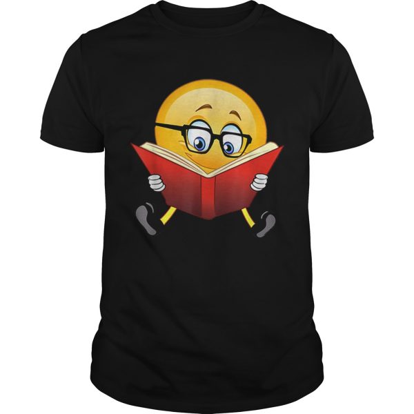 Nerdy Reading Emoji Funny Christmas Cute Book Lover Gift shirt