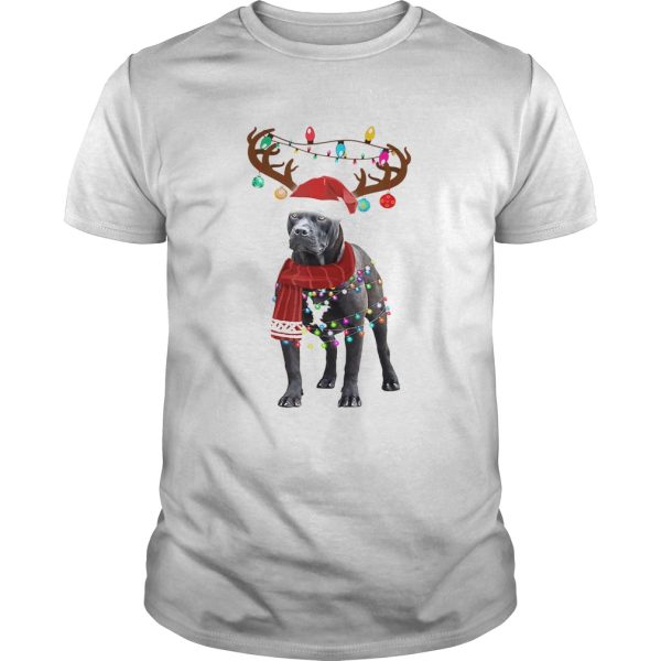 Nice Cute Pitbull Christmas Lights Reindeer Pajamas shirt