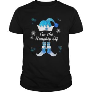 Nice I Am The Naughty Elf Matching Family Group Christmas Blue shirt