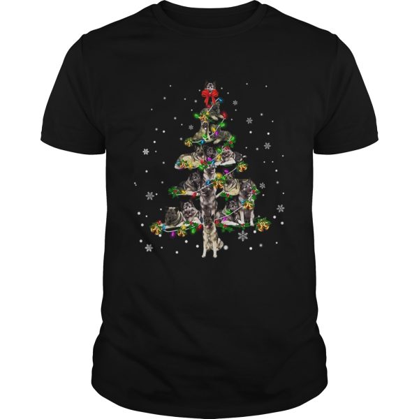 Norwegian Elkhound Christmas Tree TShirt