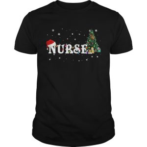 Nurse Christmas Santa Hat Holiday TShirt
