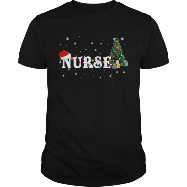 Nurse Christmas Santa Hat Holiday TShirt