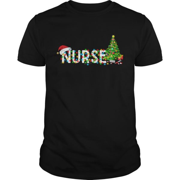 Nurse Christmas Tree Santa Claus Gift TShirt