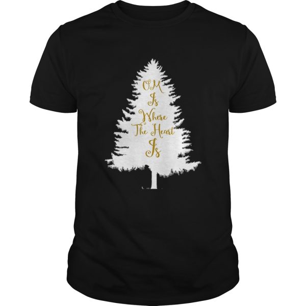 OM Is Where The Heart Is Christmas Tree Yoga shirt