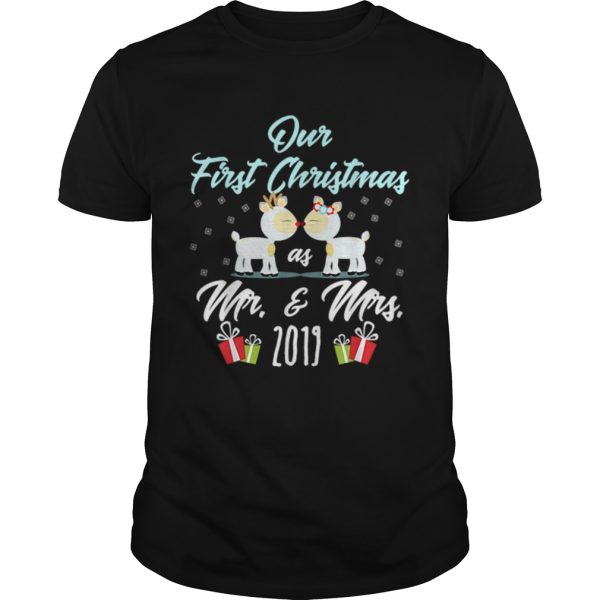 Our First Christmas As MrMrs 2019 Newlyweds Gift shirt