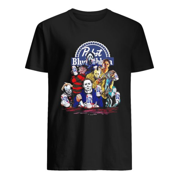 Pabst Blue Ribbon Horror characters Halloween shirt