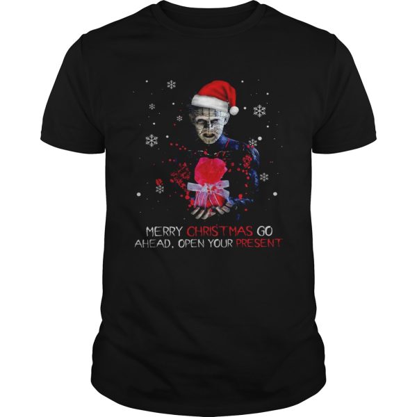 Pinhead merry christmas go ahead open your present christmas shirt