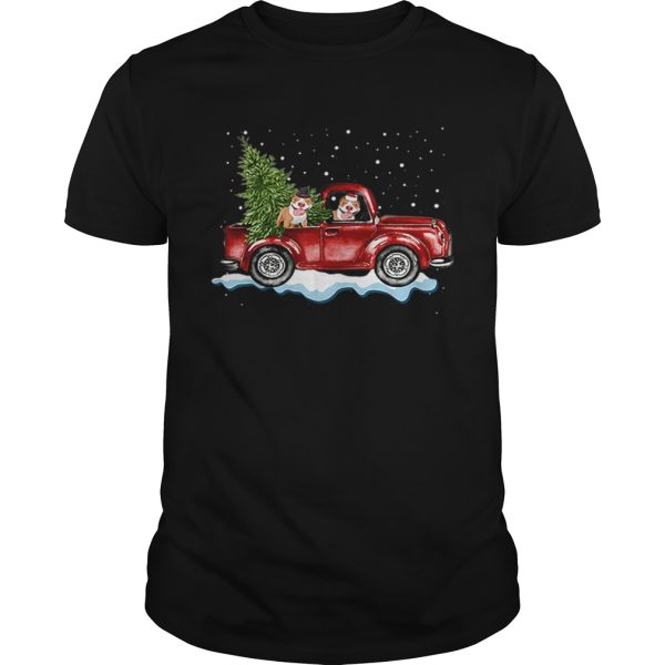 Pitbull Dog Pickup Truck Christmas shirt