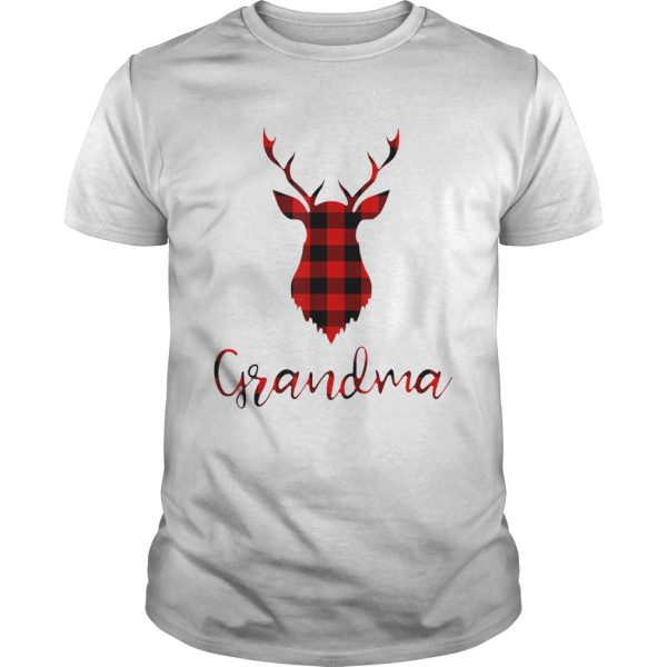 Plaid Reindeer Grandma Family Matching Group Christmas TShirt