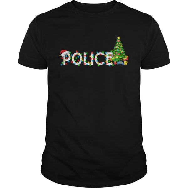 Police Christmas Tree Santa Claus Gift TShirt