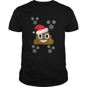 Poop Emoji Santa Hat Christmas Holiday Snowflake shirt