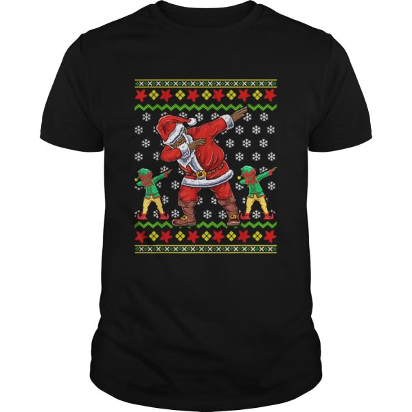 Premium Christmas African American Dabbing Santa Elf Gift shirt