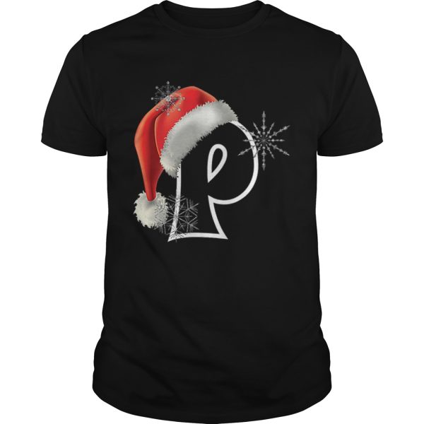 Pretty Cutest Capital Letter P Santa Monogram Christmas Holidays shirt