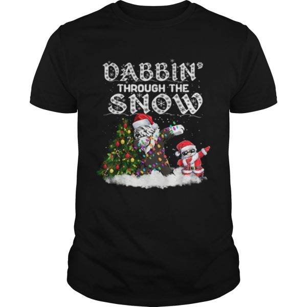 Pretty Dabbin Through The Snow Old English Sheepdog Christmas Dog shirt