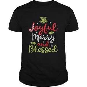 Pretty Joyful Merry and Blessed Women girls Xmas Holiday shirt