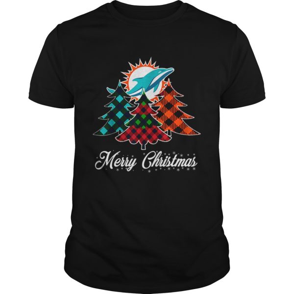 Pretty Merry Christmas Tree Football Team MiamiDolphin Fan shirt