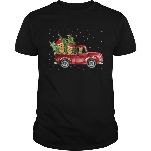 Pretty Yorkie Dog Pickup Truck Christmas shirt