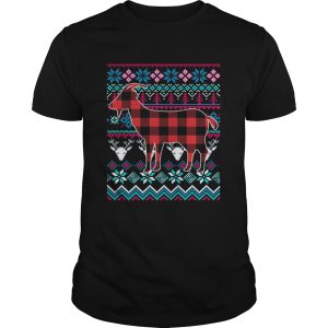 Red Plaid Goat Ugly Christmas Shirt