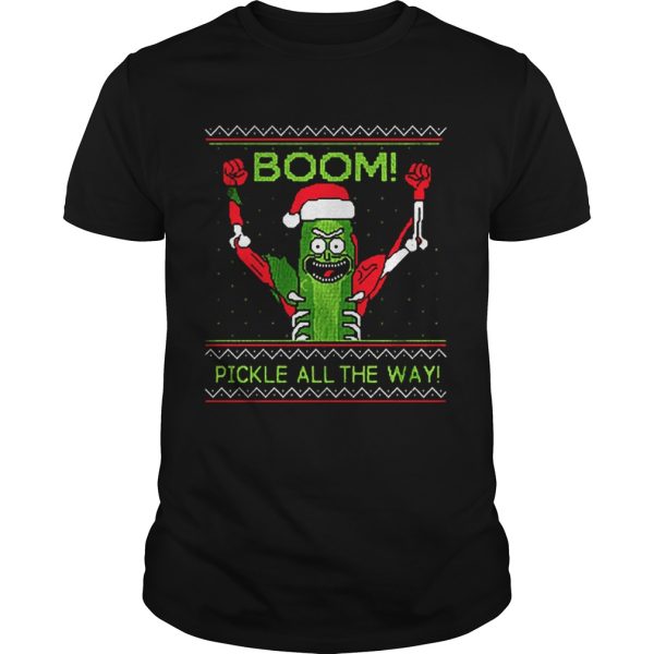 Rick and Morty Boom Pickle All The Way Christmas shirt L
