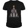 Santa Boston Terrier Christmas Tree Light shirt