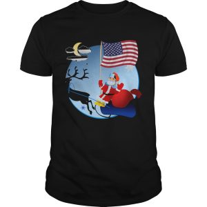 Santa Claus with American Flag shirt