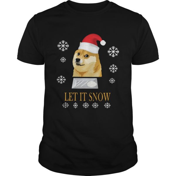 Santa Doge Let It Snow Christmas shirt