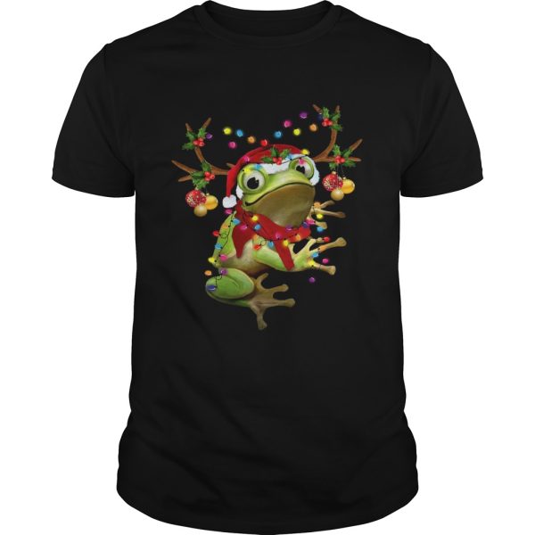 Santa Frog Reindeer Light Christmas shirt