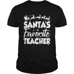 Santas Favorite Teacher Funny Christmas Teaching Gift Shirt