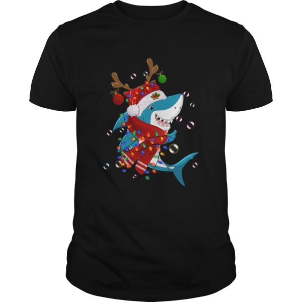 Shark Reindeer In Santa Hat Christmas shirt