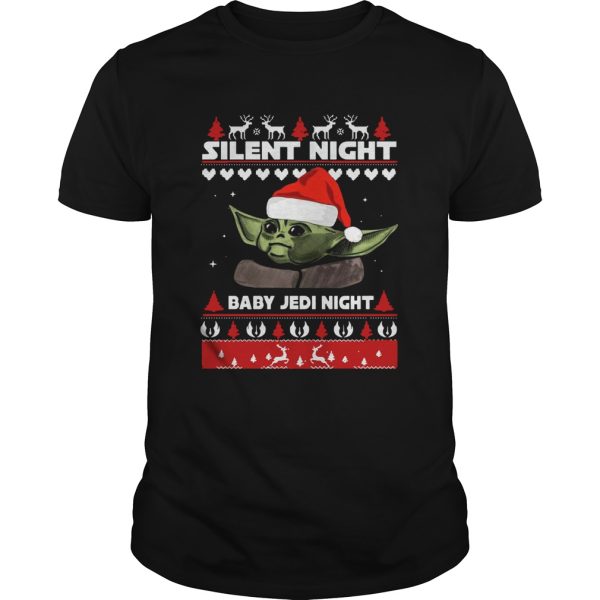 Silent Night Baby YoDa Jedi Night Christmas shirt