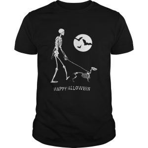 Skeleton Corgi under moon light happy Halloween shirt