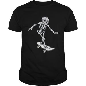 Skeleton Skateboarding Skateboarder Halloween shirt