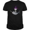 Skeleton Witch Riding Narwhal Halloween shirt