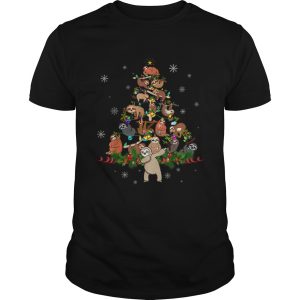 Sloth Christmas Tree Lights Funny Sloth Xmas Gift shirt