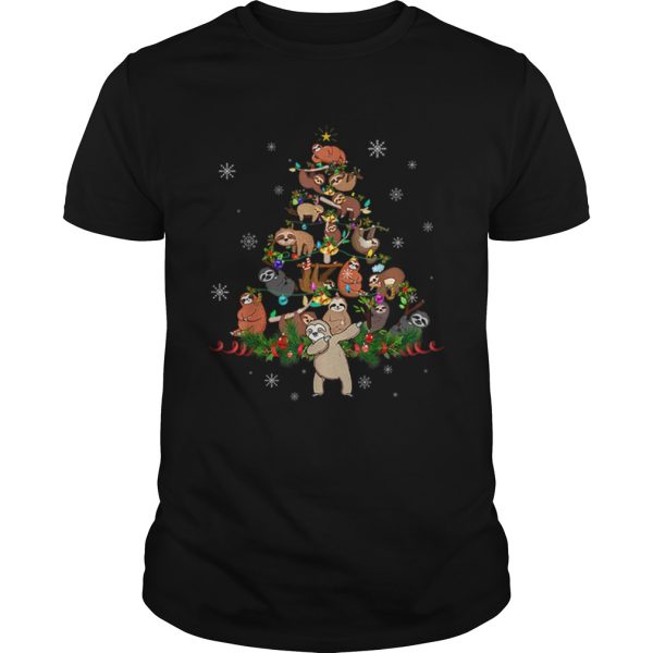 Sloth Christmas Tree Lights Funny Sloth Xmas Gift shirt