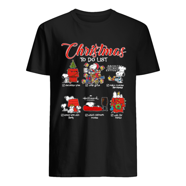 Snoopy Christmas To Do List Hallmark Funny Xmas shirt