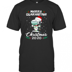 Snoopy Santa Wear Mask Merry Quarantine Christmas 2020 T-Shirt