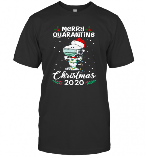 Snoopy Santa Wear Mask Merry Quarantine Christmas 2020 T-Shirt