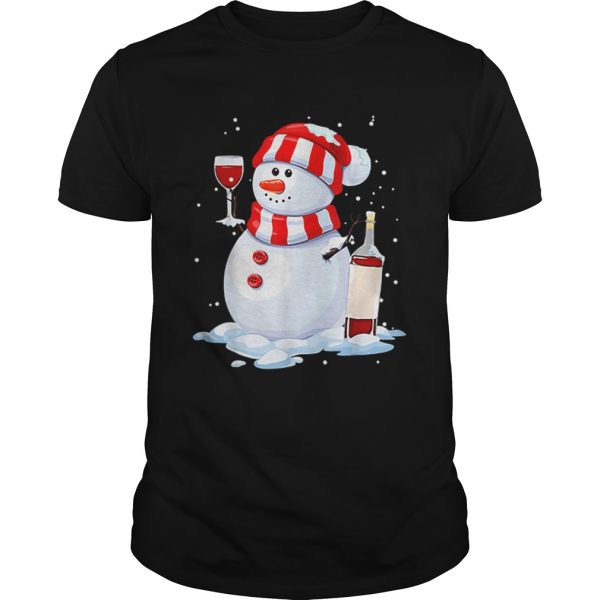 Snowman Drinking Wine Christmas shirt