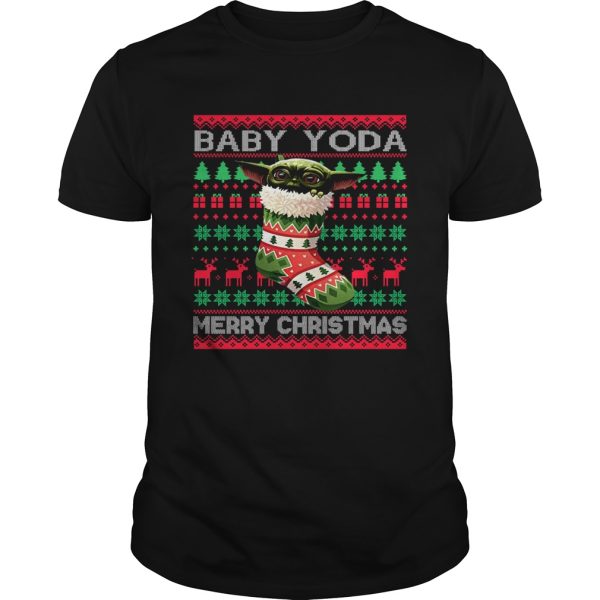 Socks Baby Yoda Merry Christmas Ugly Christmas shirt